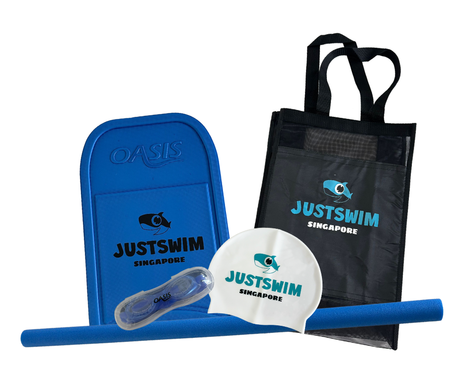 JustSwim Free Swim Starter Kit (Worth $69.90) including kickboard, tote bag, swim cap and goggles